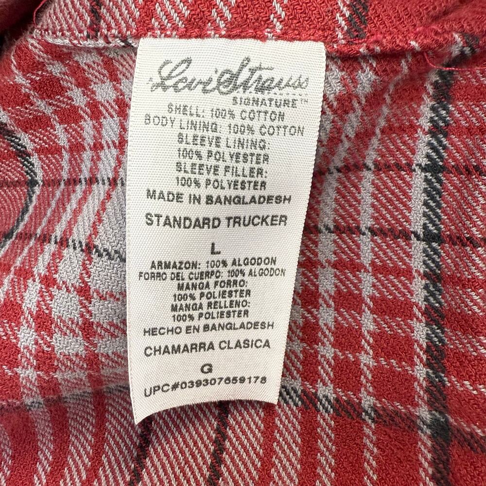 Levi's Signature Denim Jacket Men's L Standard Trucker Flannel Lined Vintage VTG - Picture 7 of 13